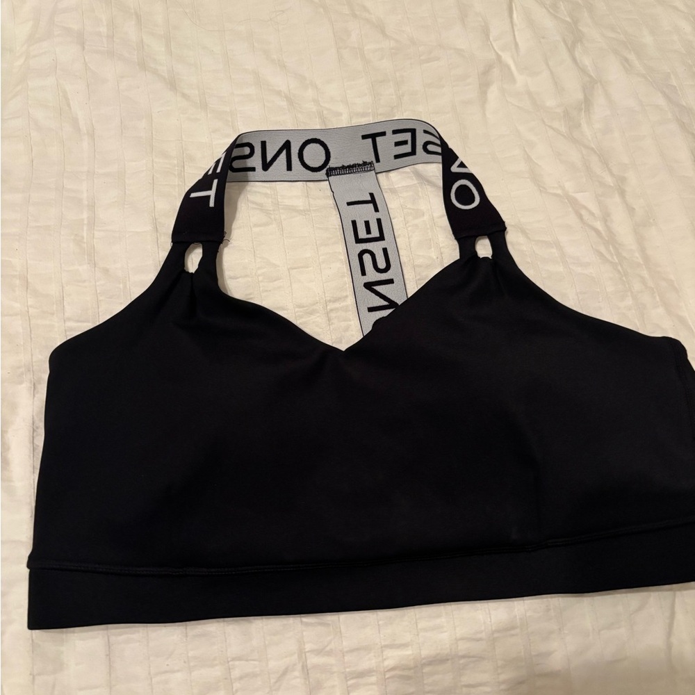 Black Sports Bra with Branded Straps ONSET